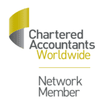 Home 8 Chartered Accountants Worldwide logo, professional accounting network.